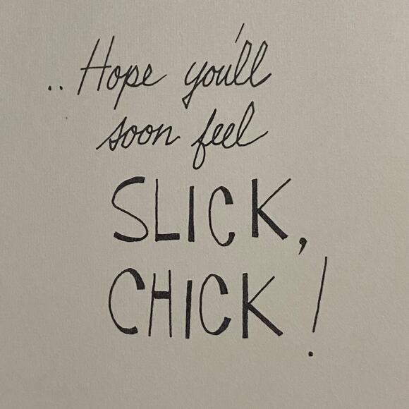 Vtg MCM Get Well Card Unused USA 1960s Chicken Retro Humor Sunshine Studio - Picture 3 of 5